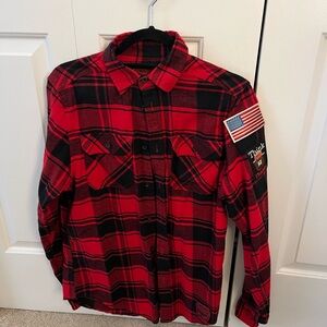 Angry Minnie Red and Black Plaid Men's Shirt
